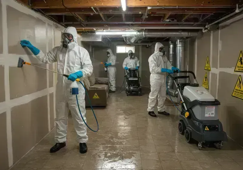 Basement Moisture Removal and Structural Drying process in Eldon, MO